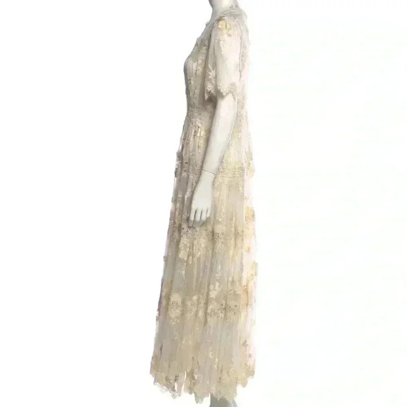 Zimmermann Tropicale Antique Maxi Dress Gown Lace Embroidered Silk Ivory 1 RARE! - Picture 7 of 9
